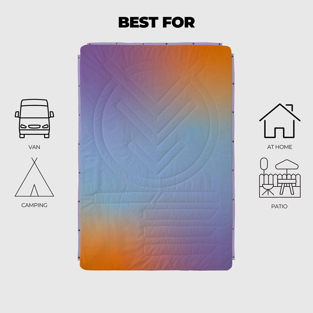 VOITED CloudTouch® Indoor/Outdoor Camping Blanket - Fuzzy Sunset Blankets VOITED