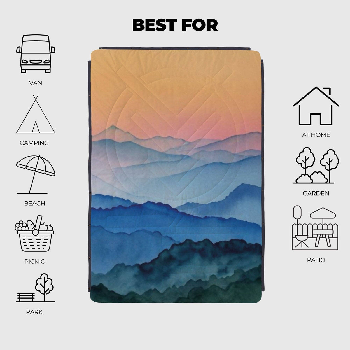 VOITED Recycled Ripstop Outdoor Camping Blanket - Nomadsland Blankets VOITED