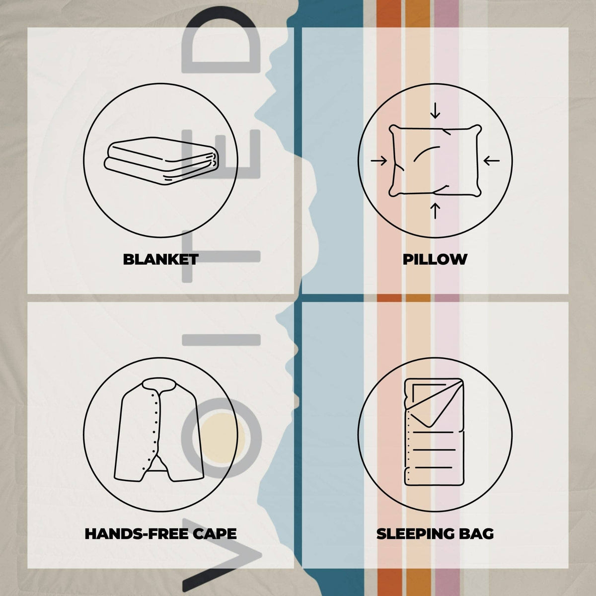 VOITED Recycled Ripstop Outdoor Camping Blanket - Snowy Peak Blankets VOITED