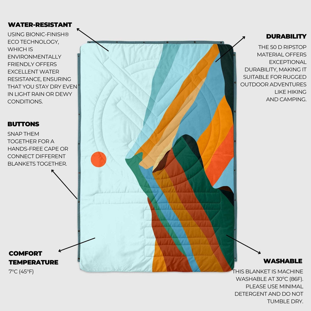 VOITED CloudTouch® Indoor/Outdoor Camping Blanket - Blue Mountain