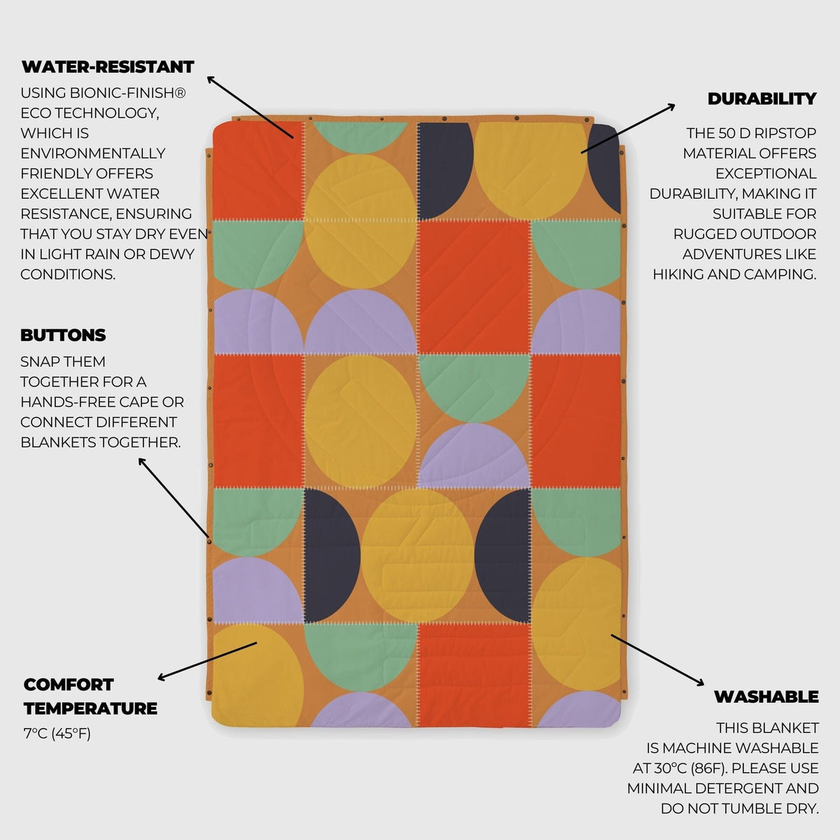 VOITED CloudTouch® Indoor/Outdoor Camping Blanket - Blushing Peach Blankets VOITED 