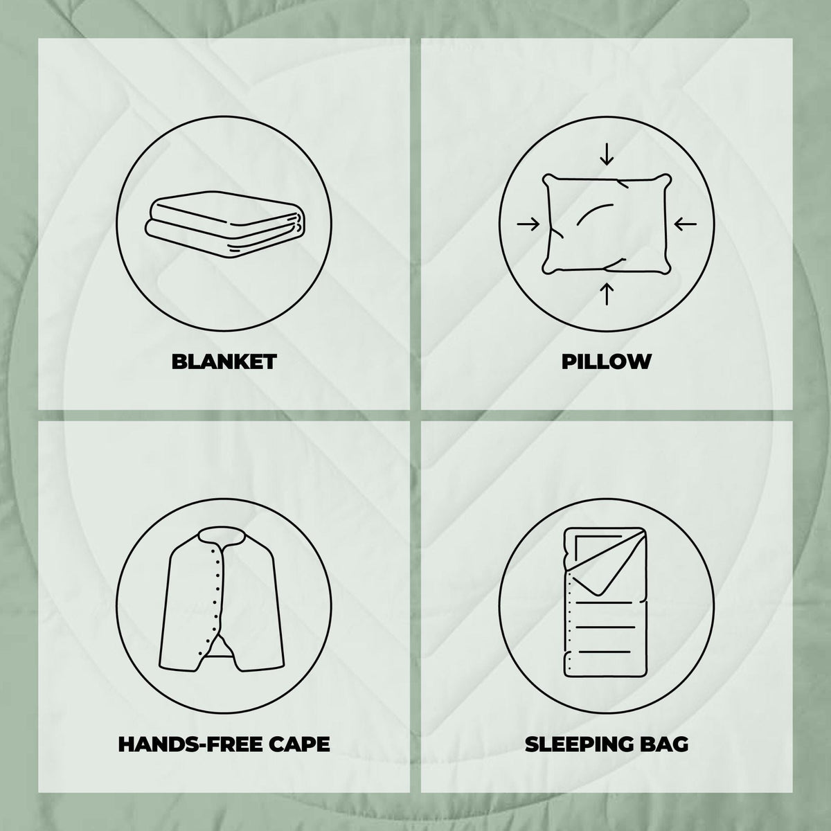 VOITED CloudTouch® Indoor/Outdoor Camping Blanket - Cameo Green Blankets VOITED 