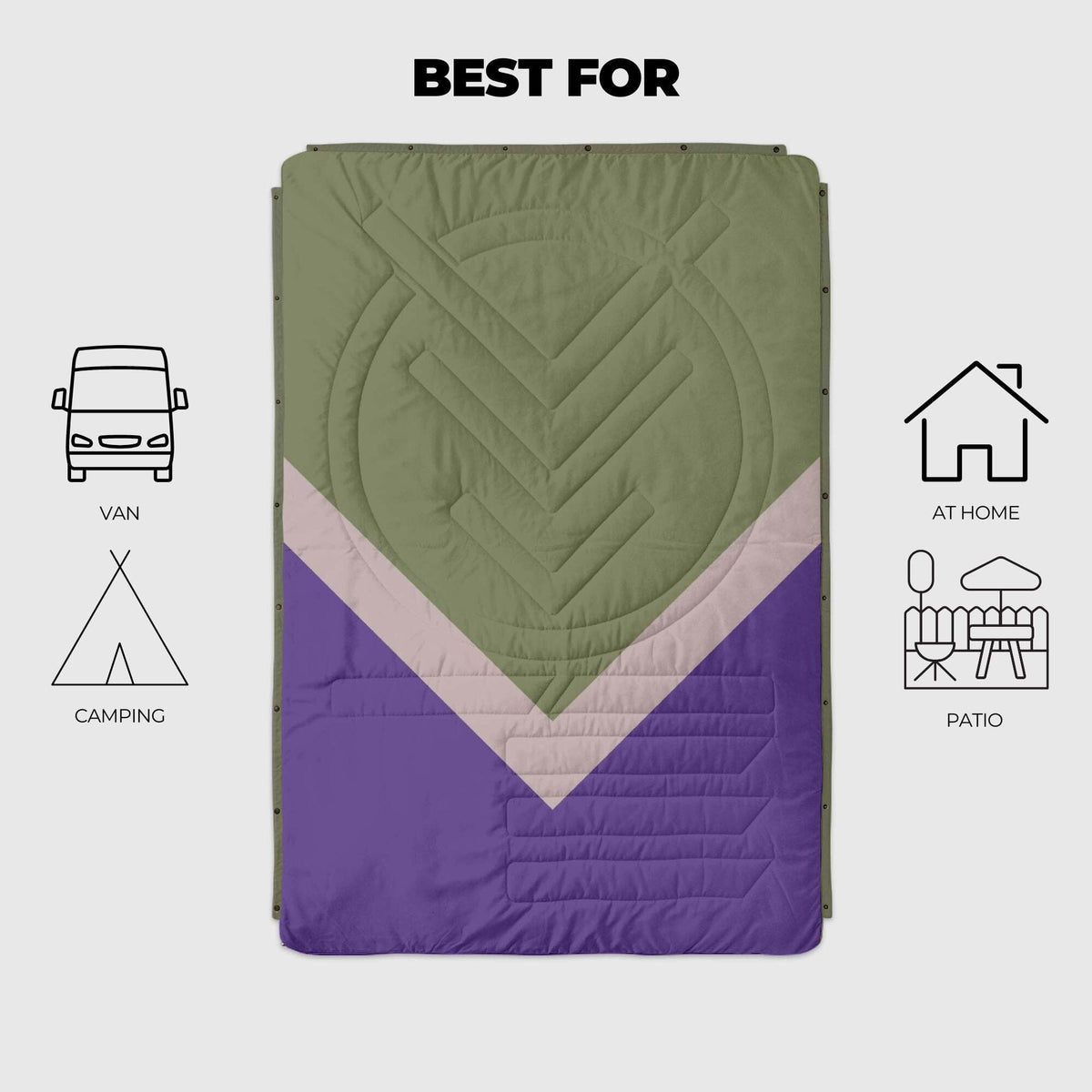 VOITED CloudTouch® Indoor/Outdoor Camping Blanket - Light Forest Blankets VOITED 