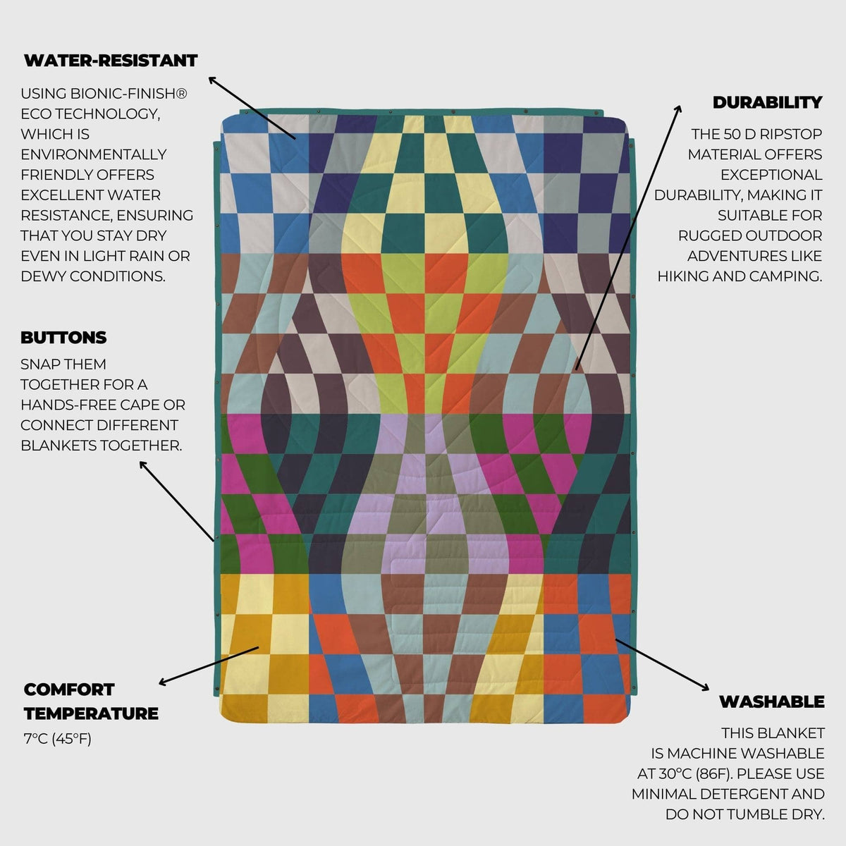 VOITED CloudTouch® Indoor/Outdoor Camping Blanket - Orbit Blankets VOITED 