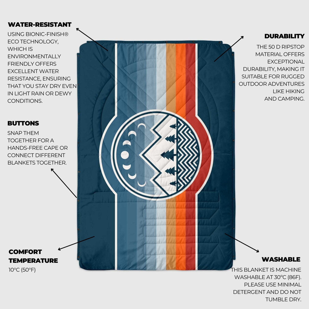 VOITED Fleece Outdoor Camping Blanket - Camp Vibes Two