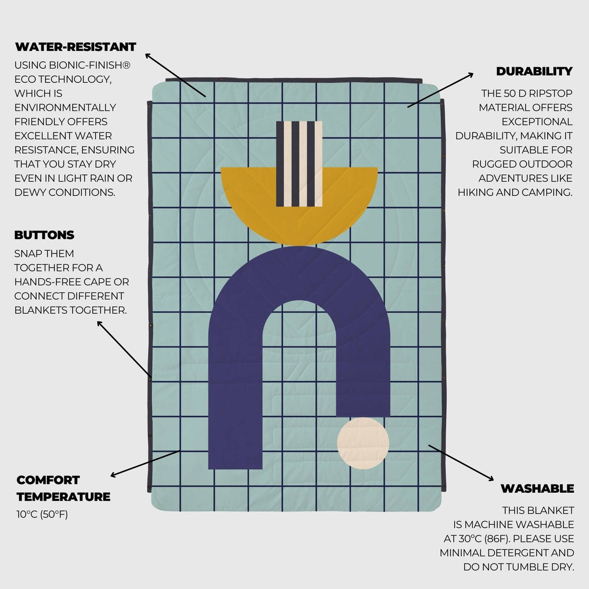 VOITED Fleece Outdoor Camping Blanket - Edeny Pool Blankets VOITED 