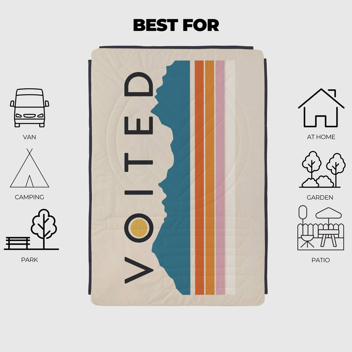 VOITED Fleece Outdoor Camping Blanket - Snowy Peak Blankets VOITED 