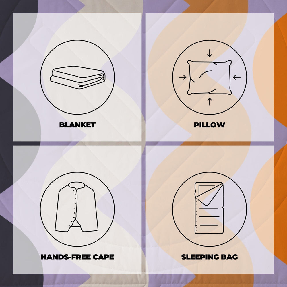 VOITED Fleece Outdoor Camping Blanket - Tide