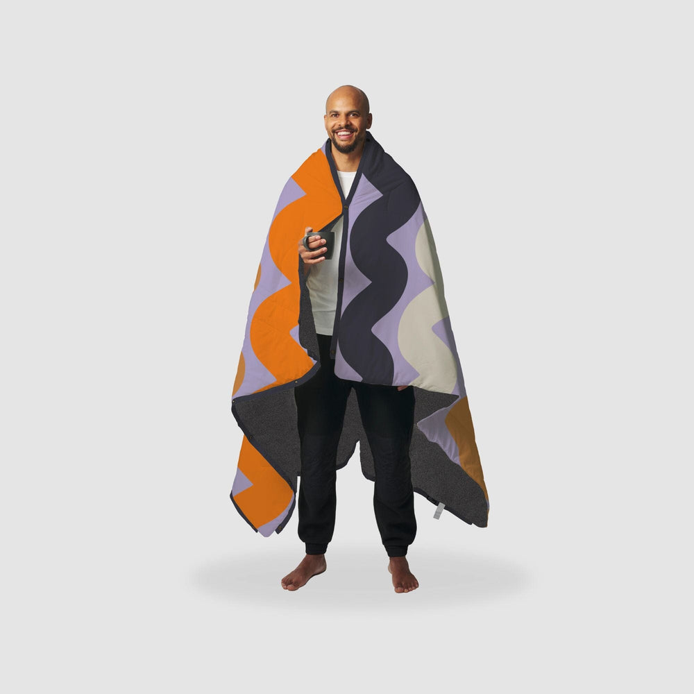 VOITED Fleece Outdoor Camping Blanket - Tide