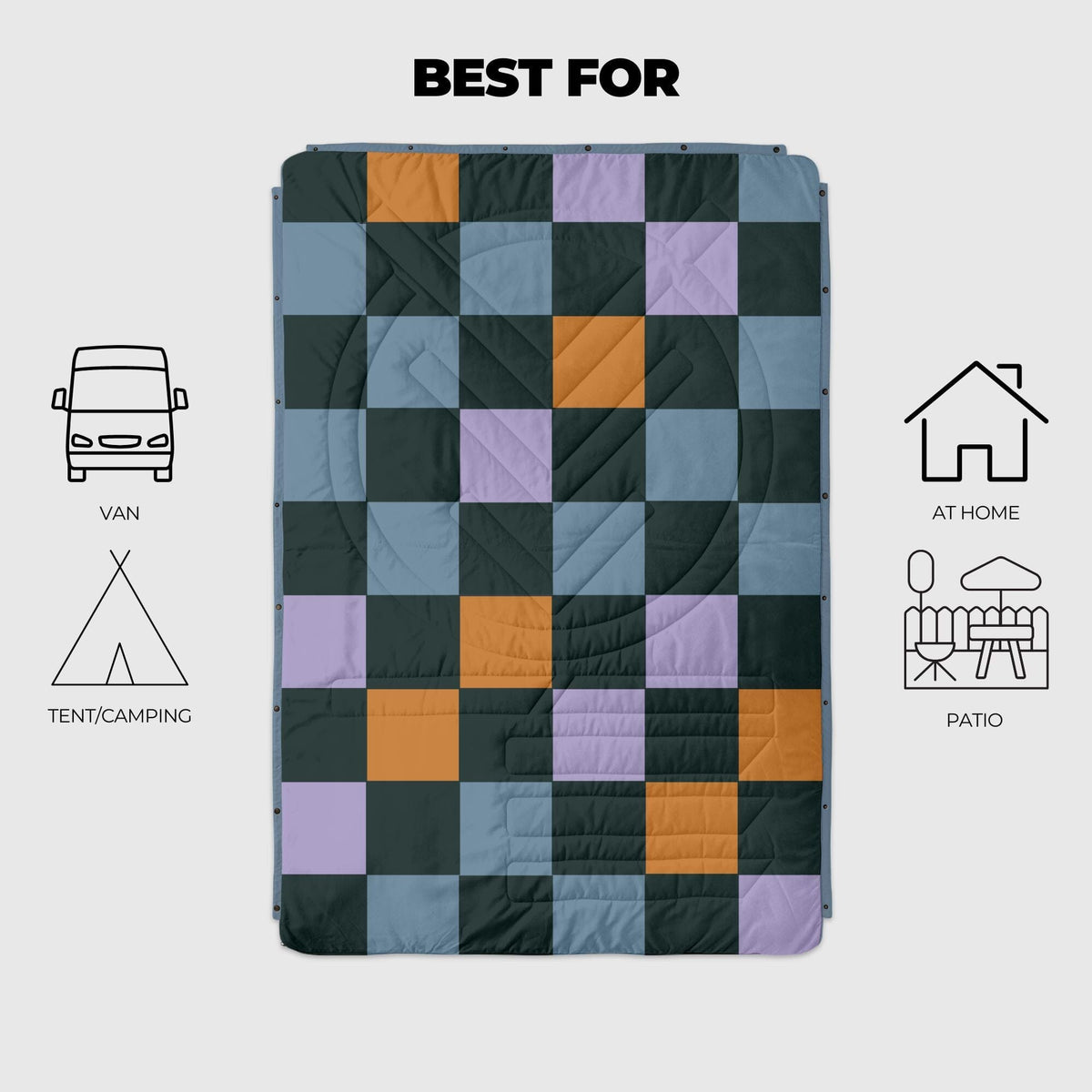 VOITED Mini Traveler Cream Indoor / Outdoor Camping Blanket - Cheeckers Blankets VOITED 