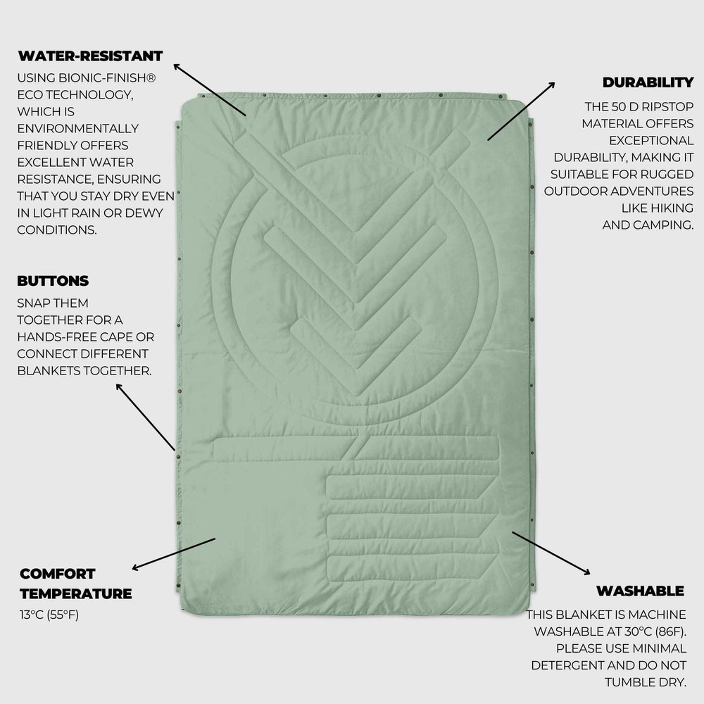 
VOITED Couverture de camping extérieure en Ripstop recyclé - Cameo Green/Digital Lavender
