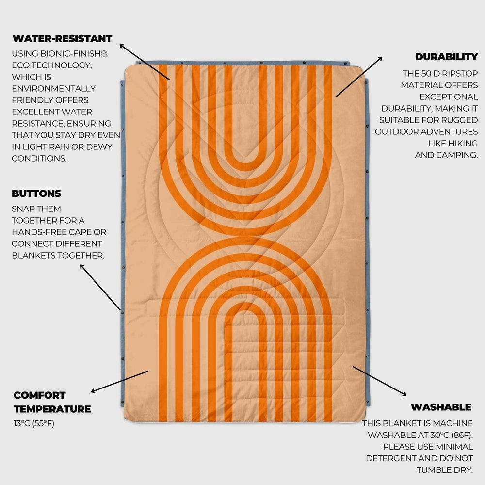 
VOITED Couverture de camping extérieure en Ripstop recyclé - Court/Mountain Spring
