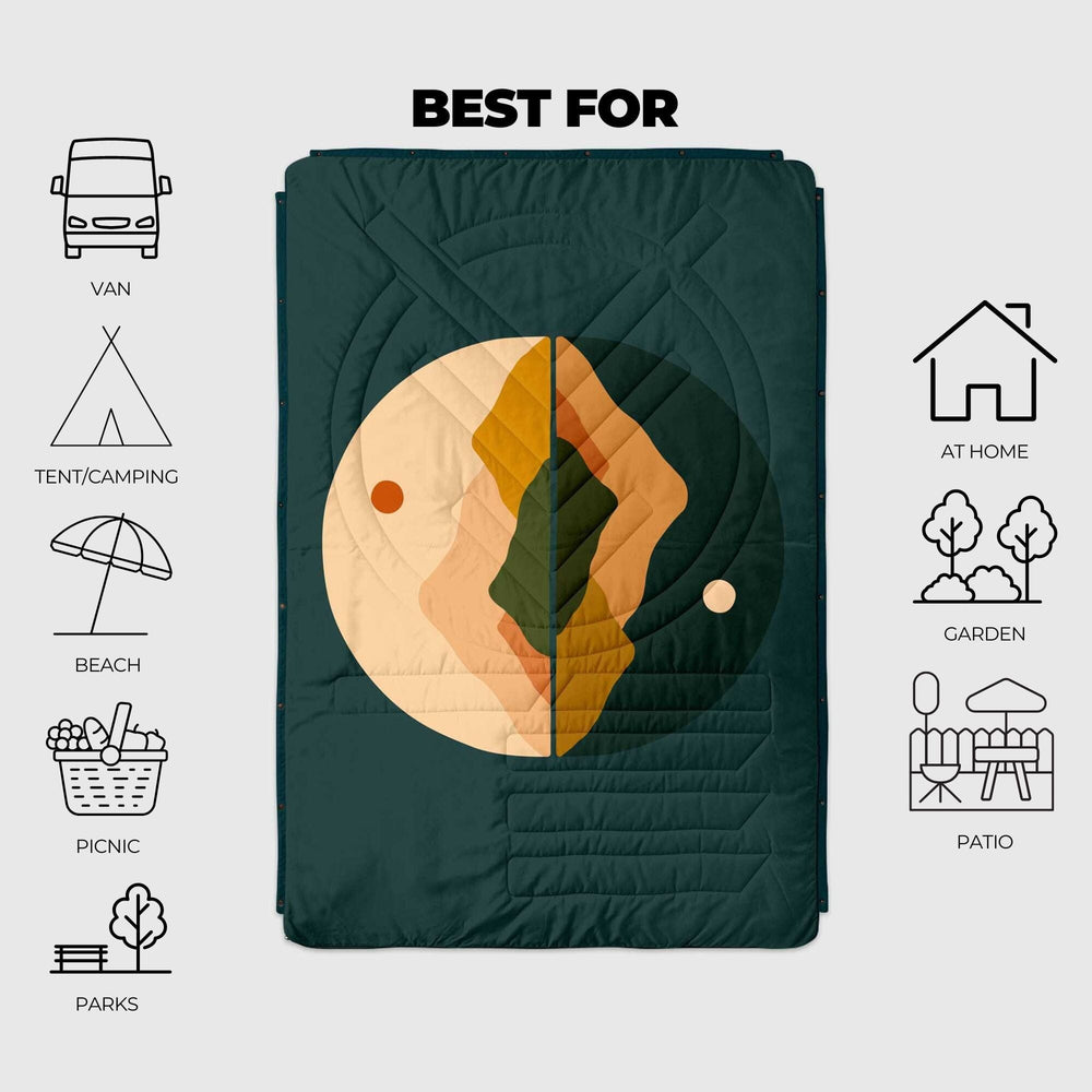 
VOITED Couverture de camping extérieure en Ripstop recyclé - Jour & Nuit
