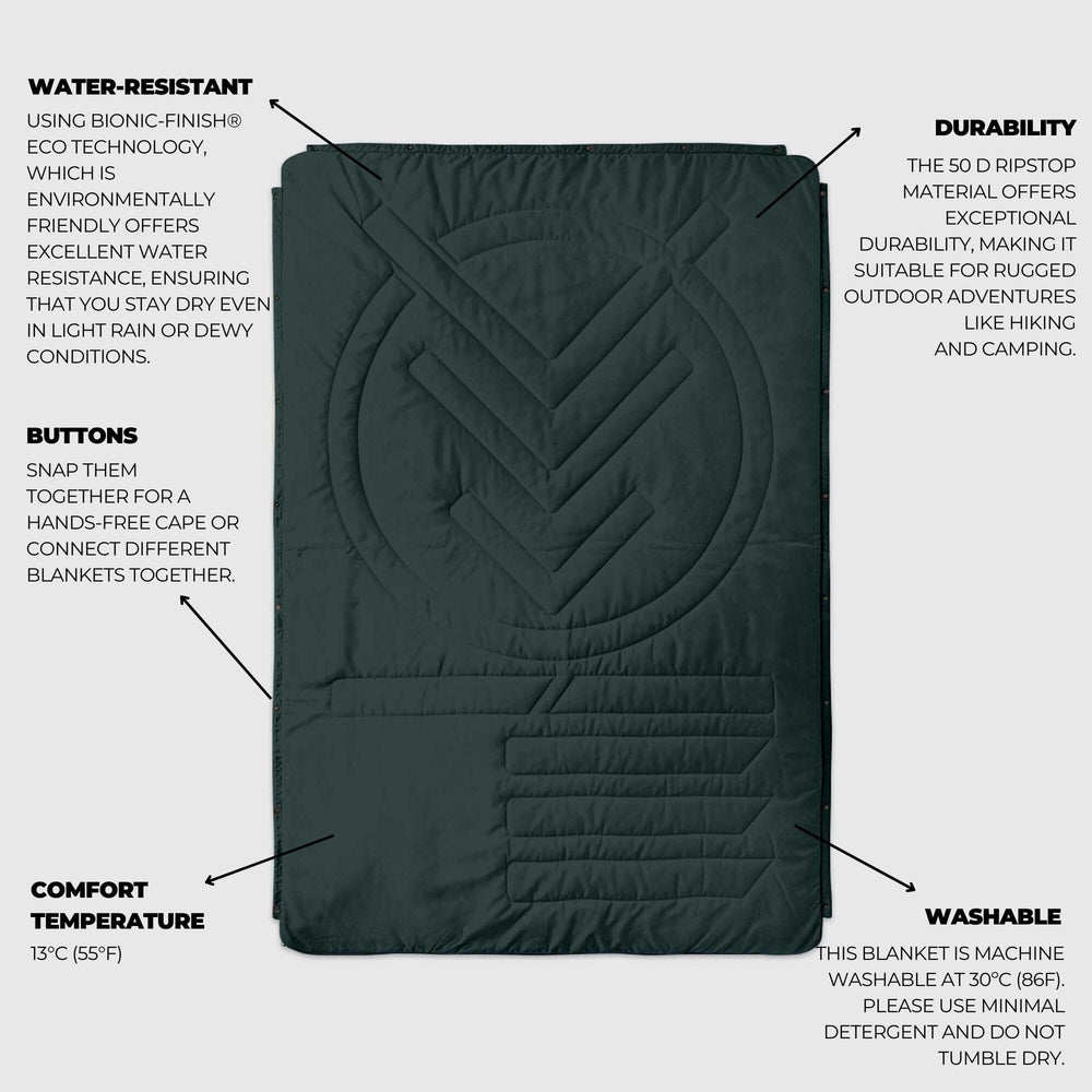 
VOITED Couverture de camping extérieure en Ripstop recyclé - Green Gabels / Dusty Sand
