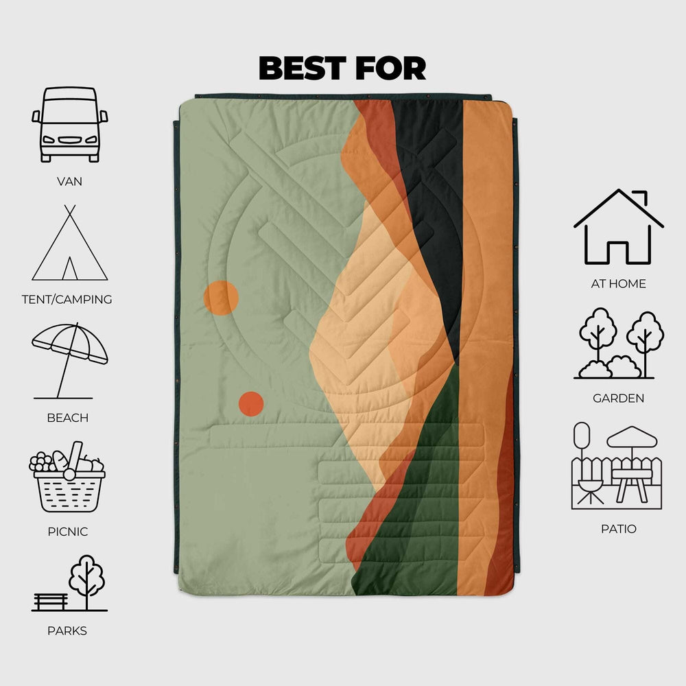 
VOITED Couverture de camping extérieure en Ripstop recyclé - Jasper / Vert arbre
