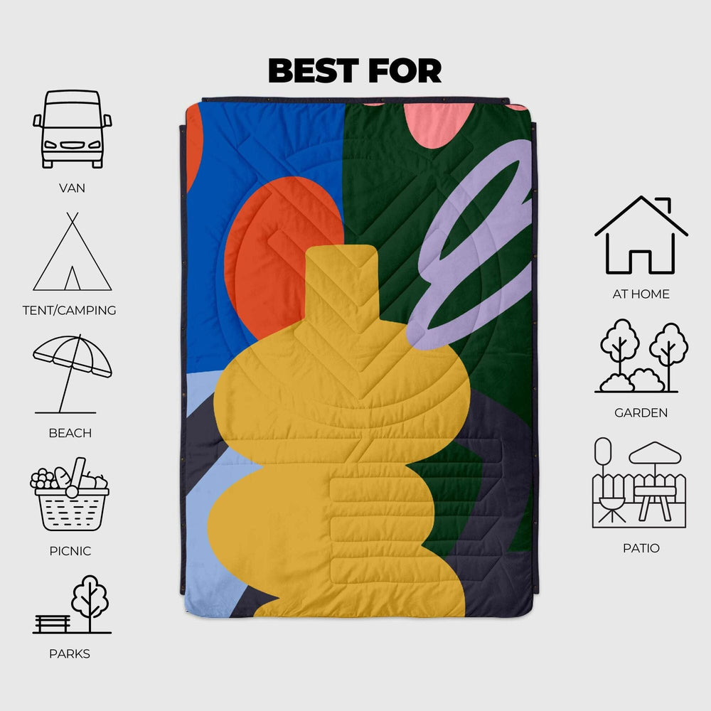 
VOITED Couverture de camping extérieure en Ripstop recyclé - Out The Window/Graphite
