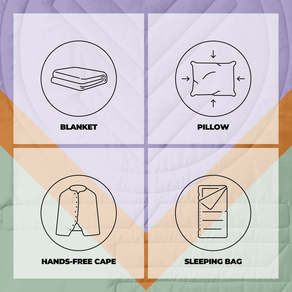 VOITED Recycled Ripstop Outdoor Camping Blanket - Spring Break/Digital Lavender