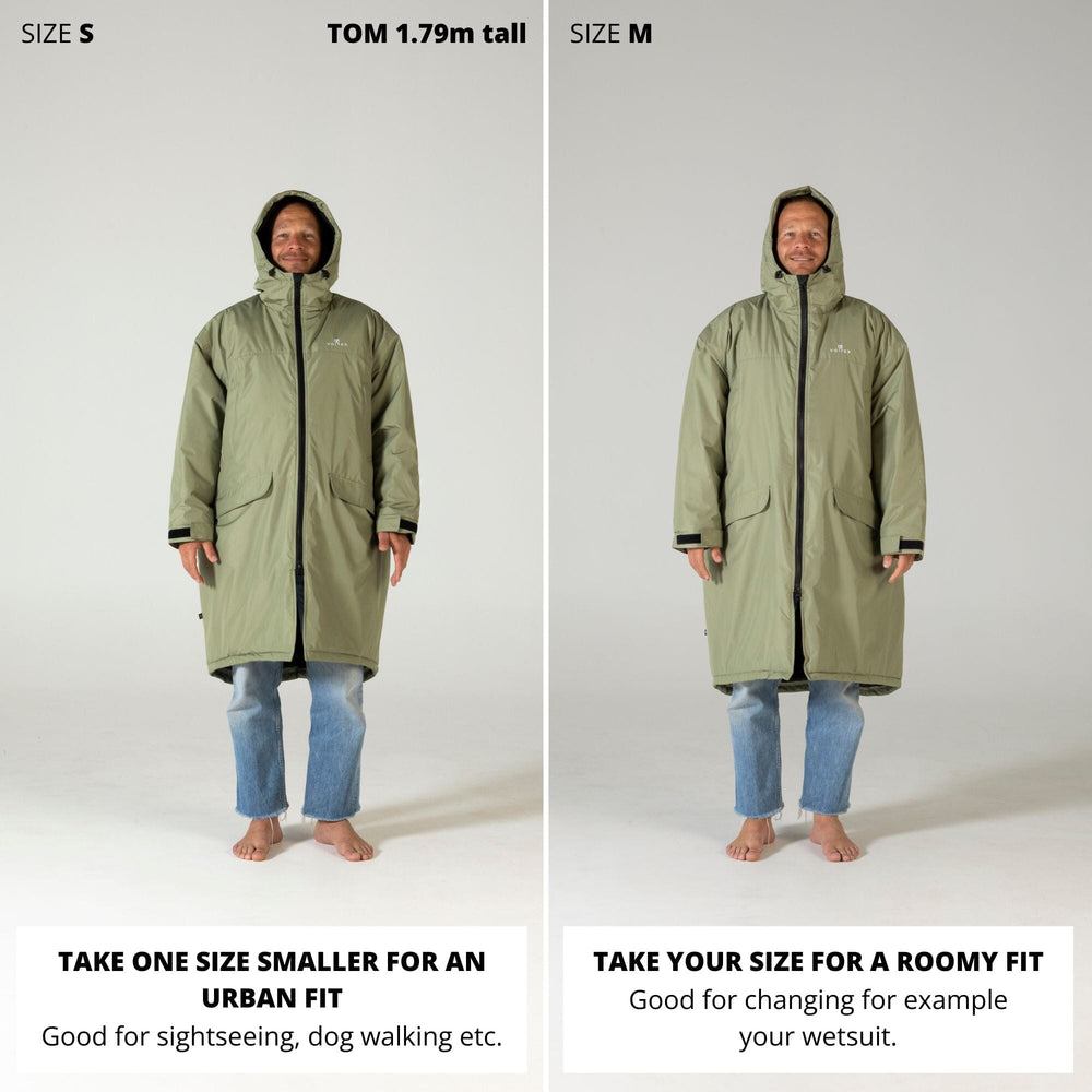 VOITED 3rd Edition Outdoor Changing Robe & Drycoat for Surfing, Camping, Vanlife & Wild Swimming - Ocean Navy/Olive