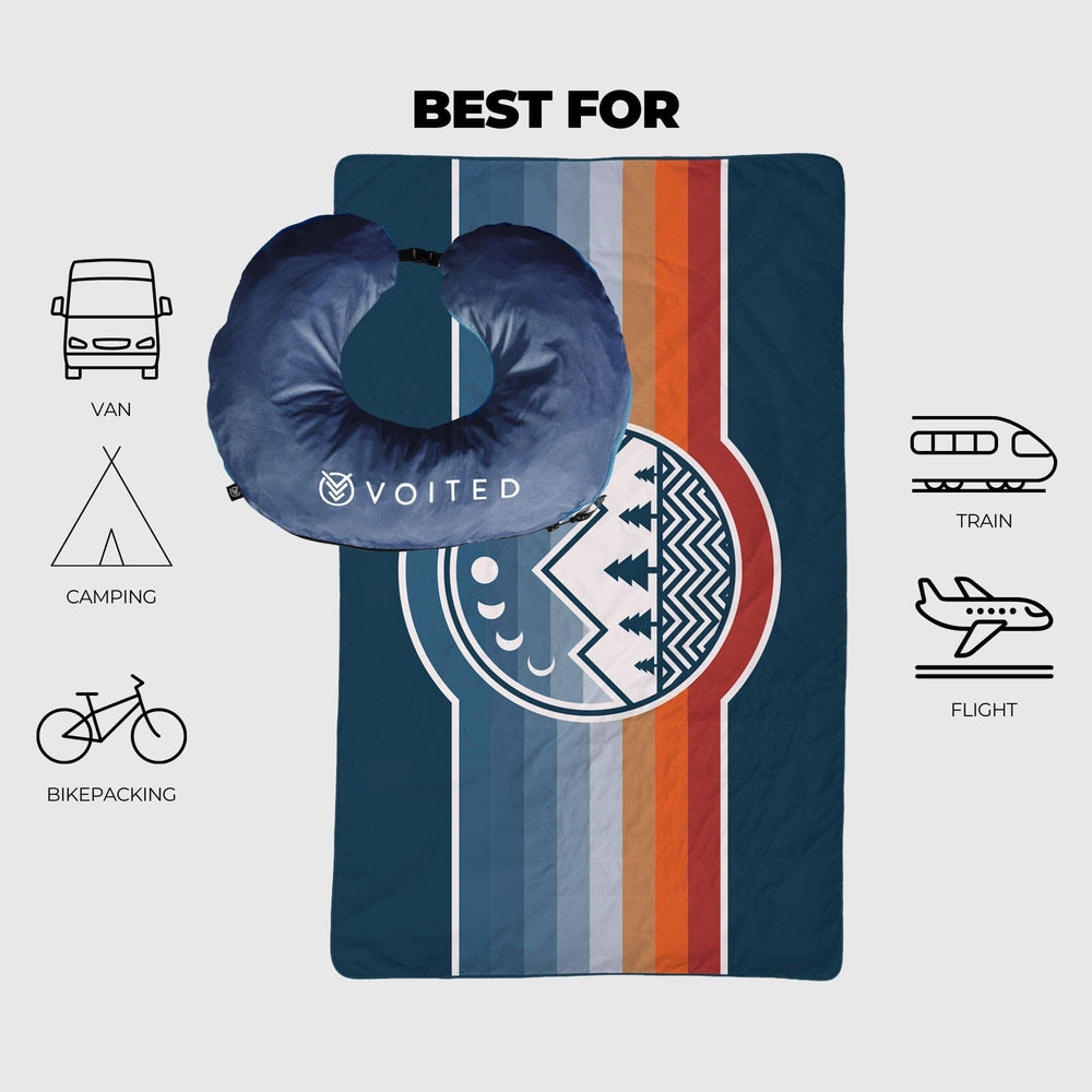 VOITED NeckPack™ Travel PillowBlanket™ - Camp Vibes Two Blankets VOITED 
