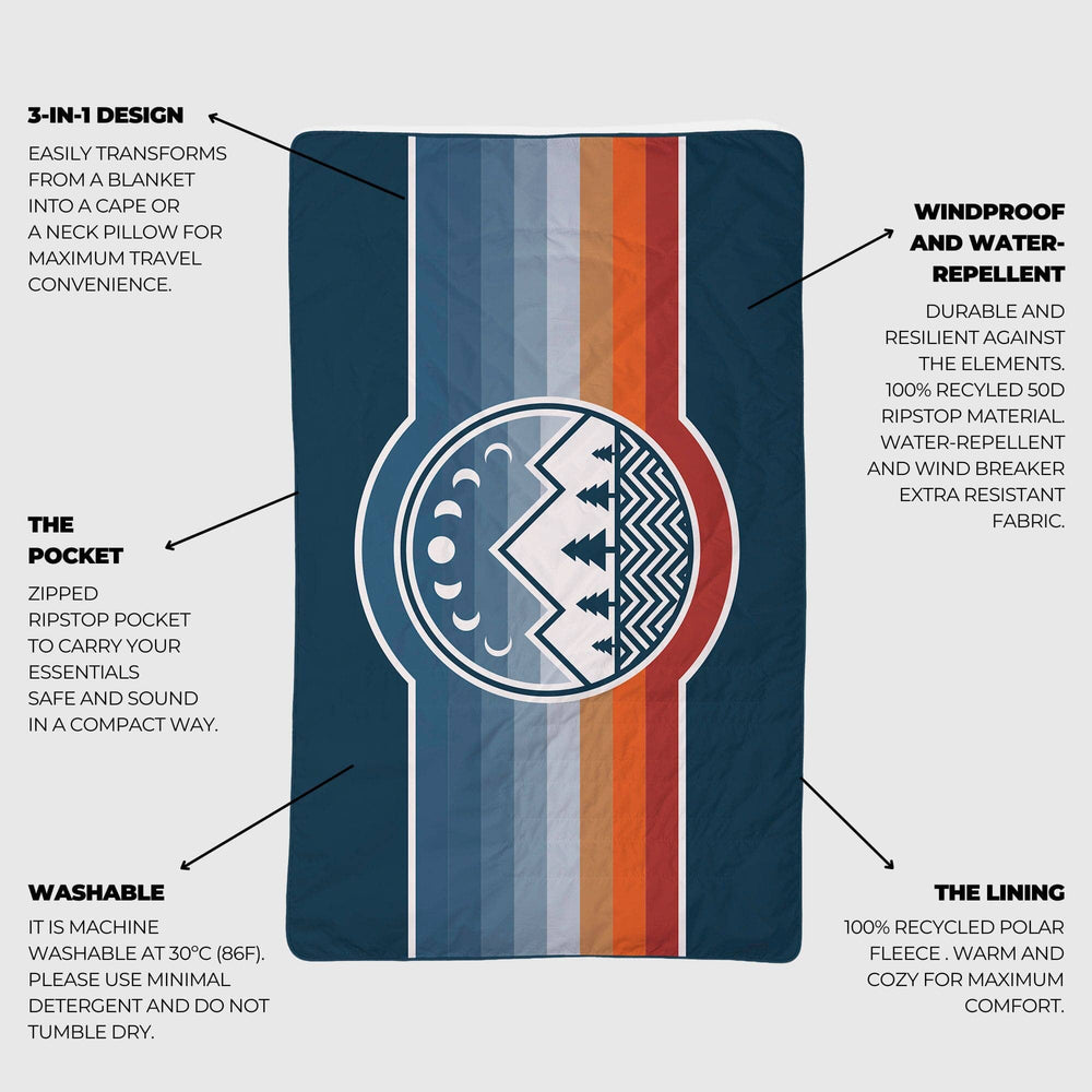 VOITED NeckPack™ Travel PillowBlanket™ - Camp Vibes Two Blankets VOITED 