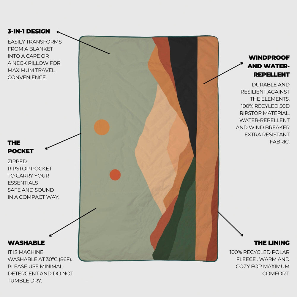 VOITED NeckPack™ Travel PillowBlanket™ - Jasper Blankets VOITED 