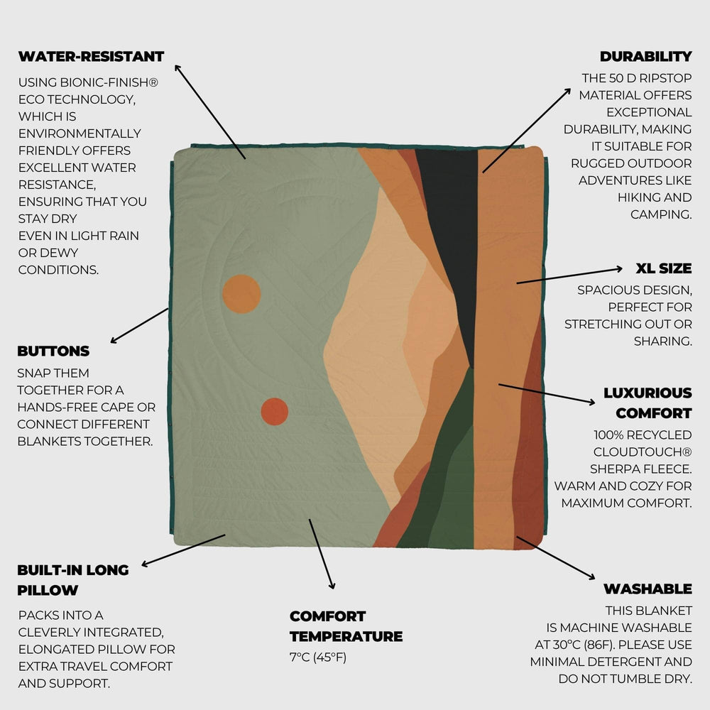 
VOITED Couverture de camping Queen CloudTouch® intérieur/extérieur - Jasper
