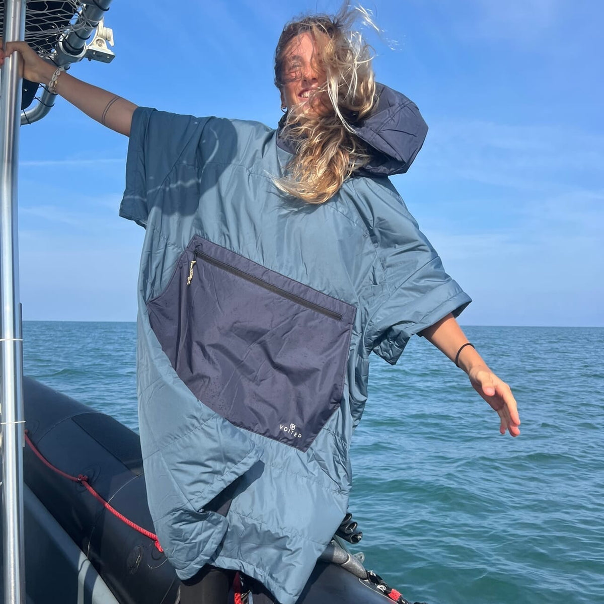 VOITED 2nd Edition Outdoor Poncho for Surfing, Camping, Vanlife & Wild Swimming - Marsh Grey / Graphite Changewear VOITED 