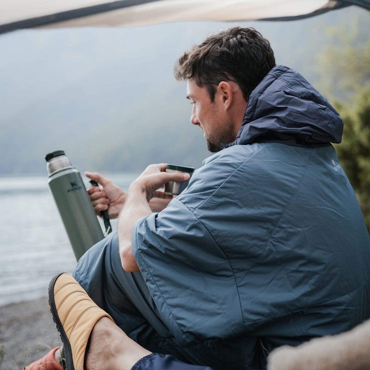 VOITED 2nd Edition Outdoor Poncho for Surfing, Camping, Vanlife & Wild Swimming - Marsh Grey / Graphite Changewear VOITED 