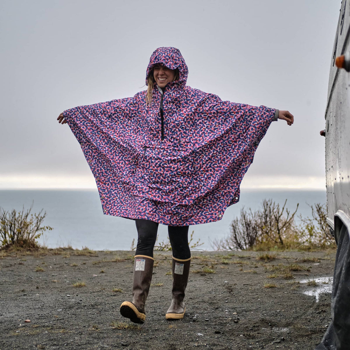 VOITED Rain Poncho - Water-Resistant & Packable - Confetti Rainwear VOITED 